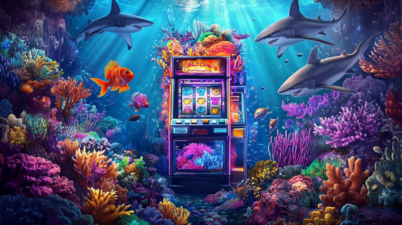 Explorez les trésors cachés de la machine à sous sous-marine à thème de requins